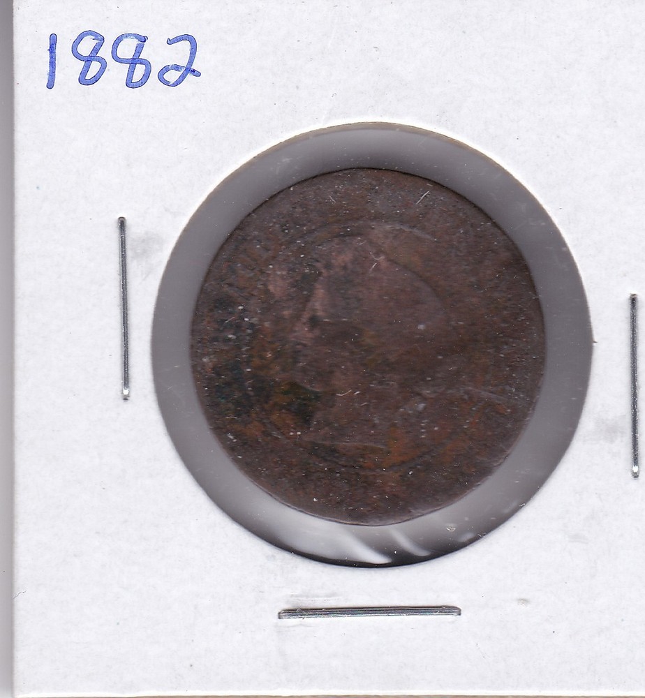 1882 Canadian Large Cent Dented