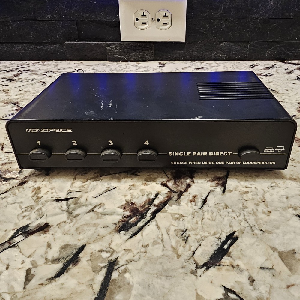 Monoprice 4-Pair Speaker Selector Switch Box with Single Pair Direct Bypass