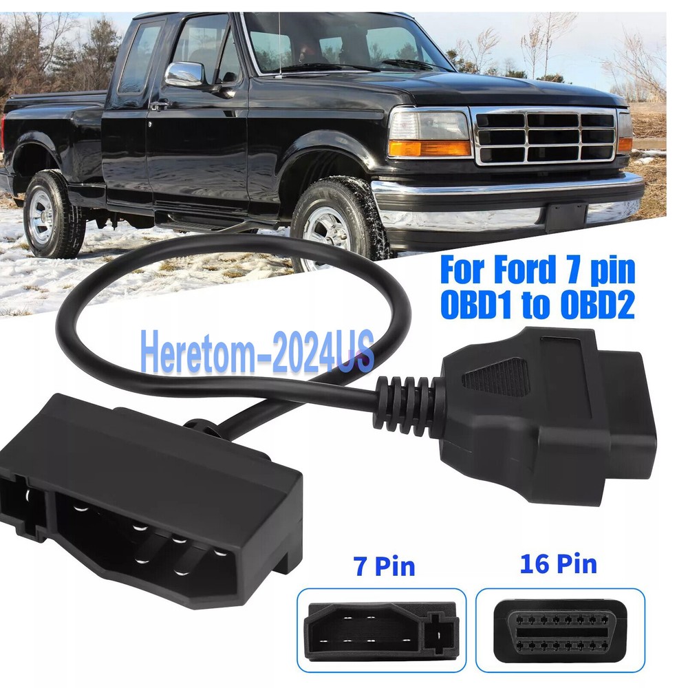 7 Pin OBD1 to 16 Pin OBD2 Convertor Adapter Cable Code Reader Scanner For Ford