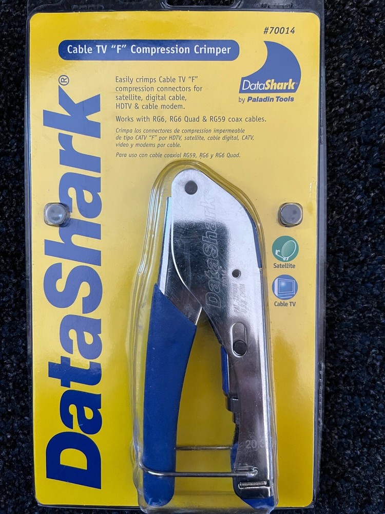 Data Shark Crimper Waterproof Compression CATV F 70014 New