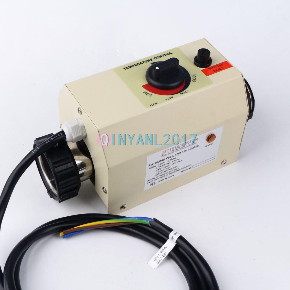 Electric Swimming Pool Heater SPA Water Bath Hot Tub Thermostat Heater 3KW B-M3