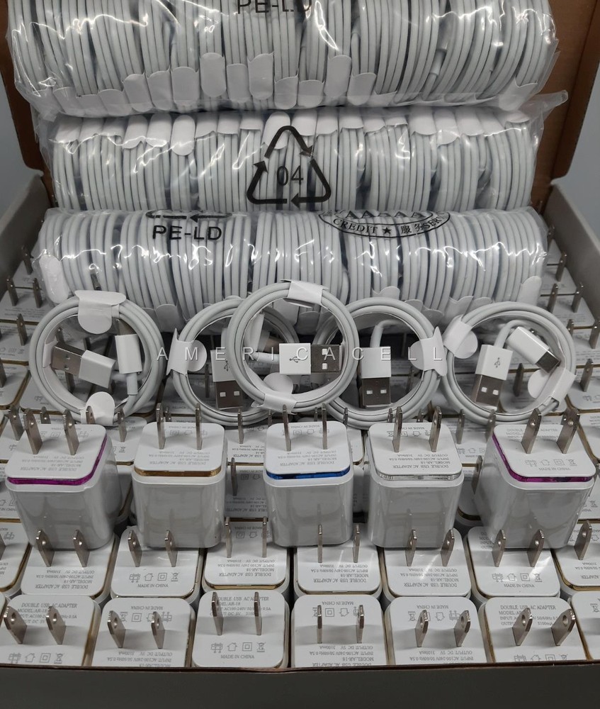 20 Pack USB Type-C Cable 3ft & Dual Fast Charger For Android