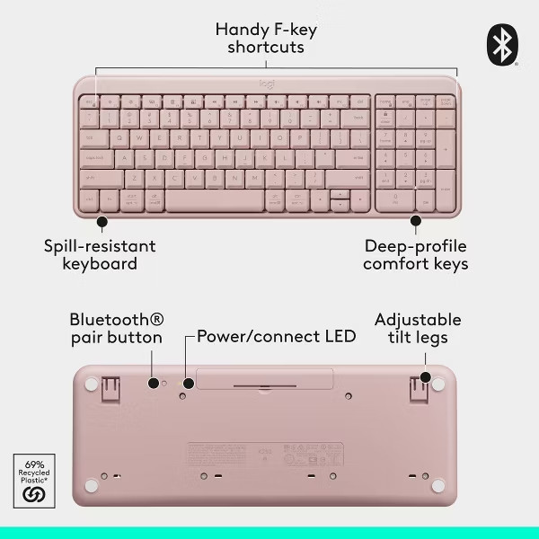 Logitech Bluetooth Compact Combo - Pink: Wireless Technology 920-013509