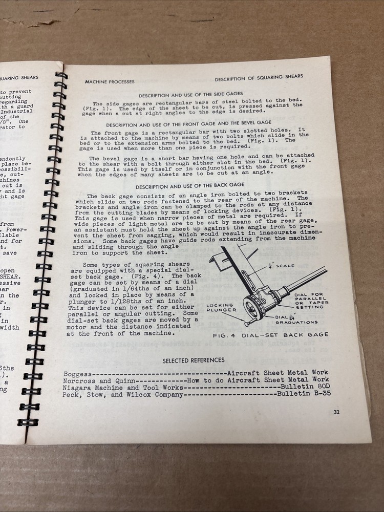Sheet Metal Working Series- Machine Processes Instruction Manual 1946