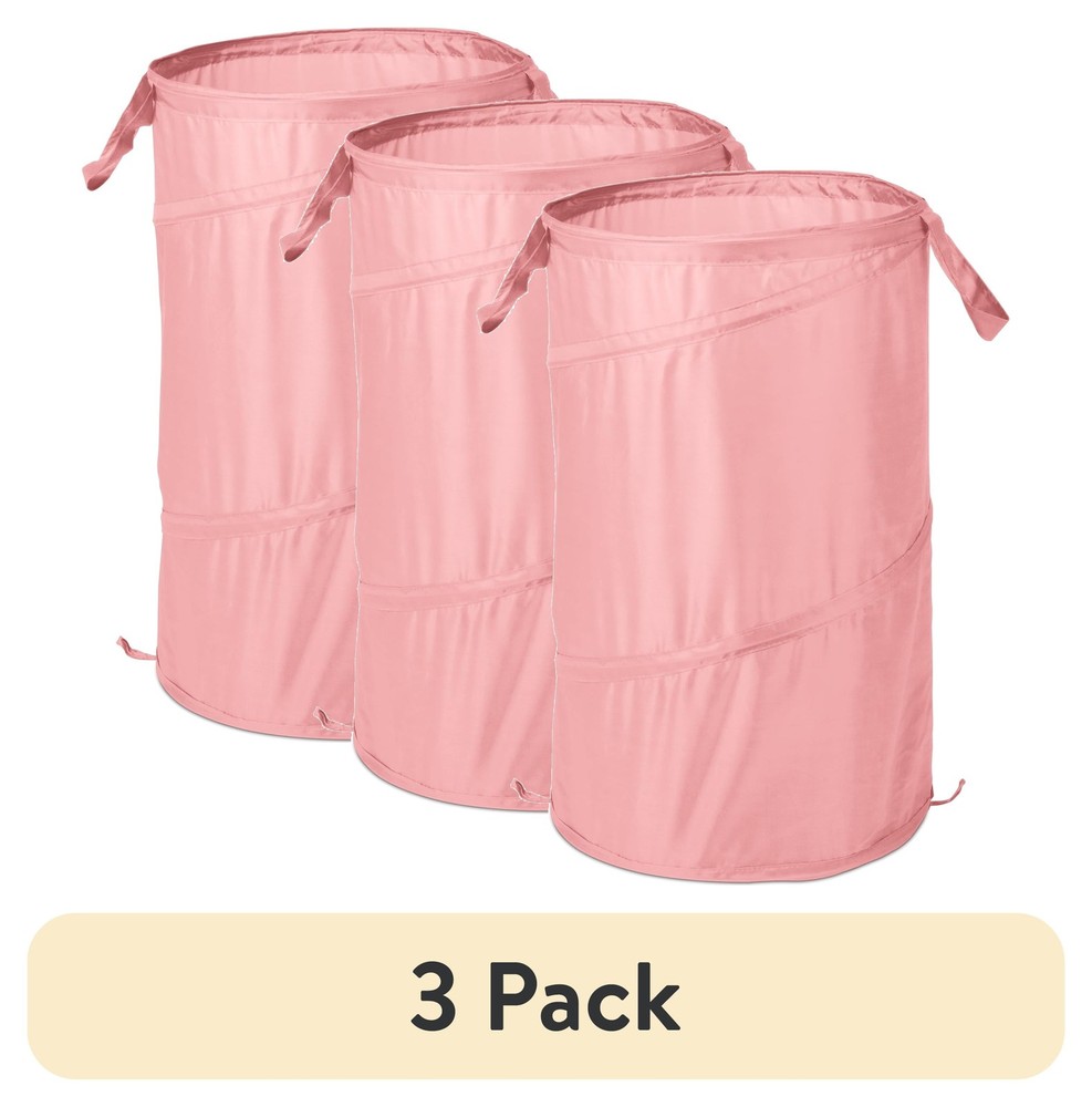 Pop-Up Spiral Polyester Laundry Hamper Pink Adult