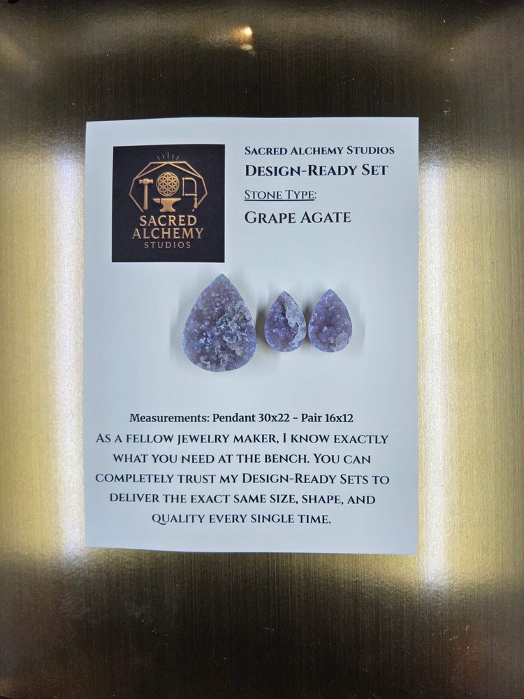 Tear Shape - Grape Agate - Botryoidal - Design-Ready Set
