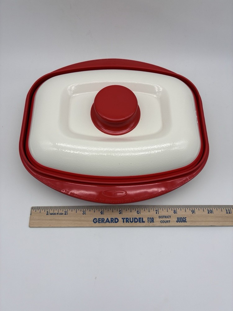 Range Mate Rectangular Nonstick Microwave Grill Pan Red With Recipe Booklet