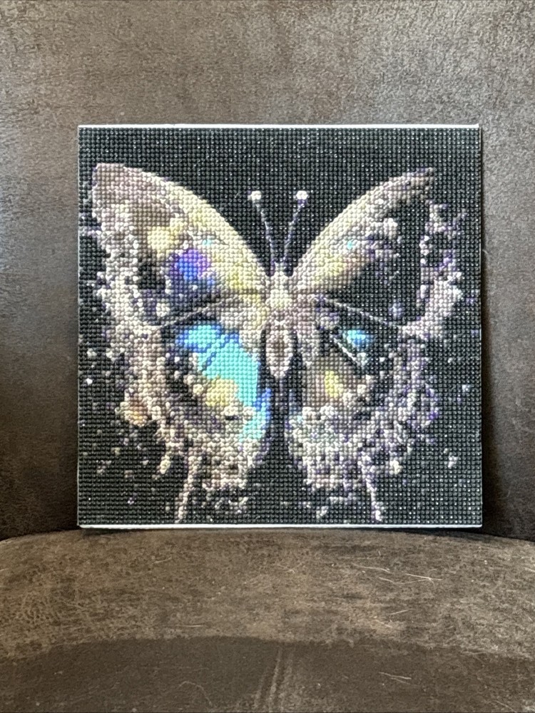 Completed Colorful Butterfly Diamond Art ￼
