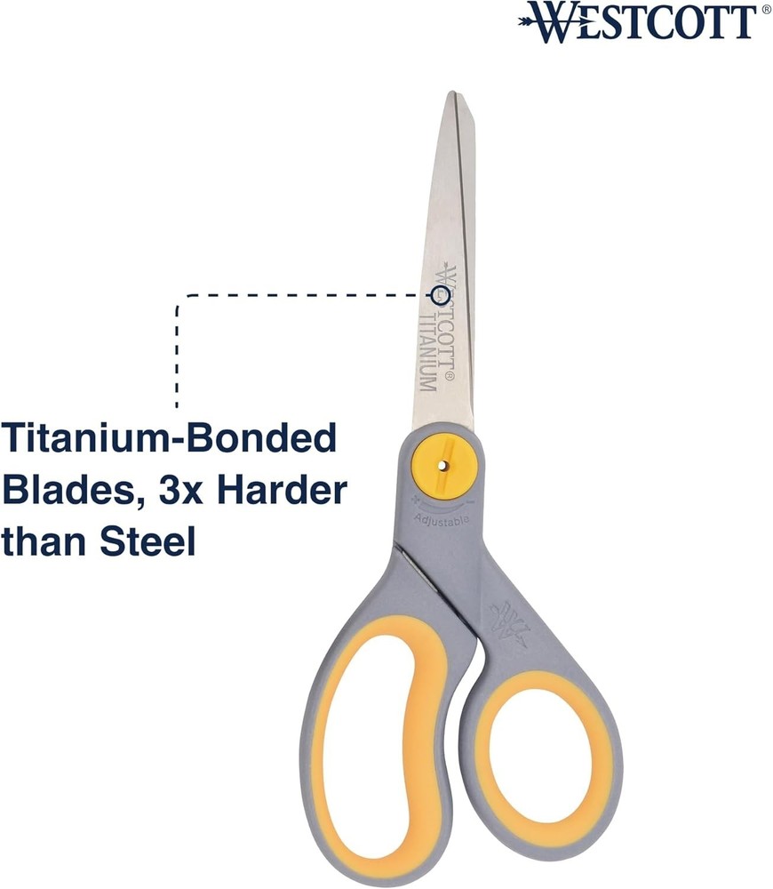 Durable 8-Inch Titanium Scissors - Ergonomic Design & Adjustable Glide Feature