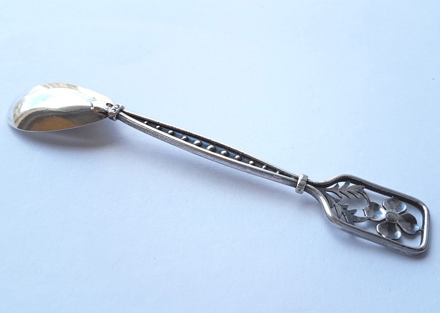 Rare Spoon, Silver, Pierced Decor, Poland K565
