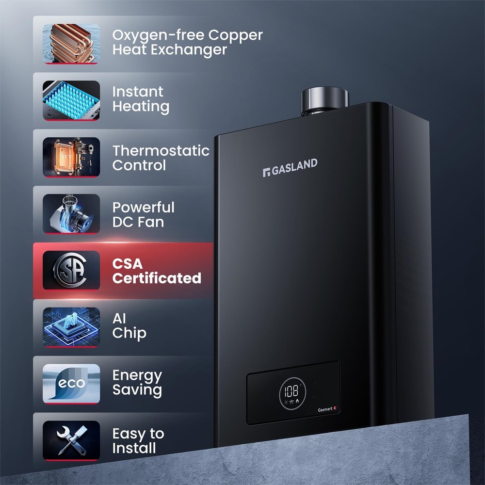 GASLAND Gasmart C Propane Tankless Water Heater Indoor Max 5 GPM 113000 BTUCS...