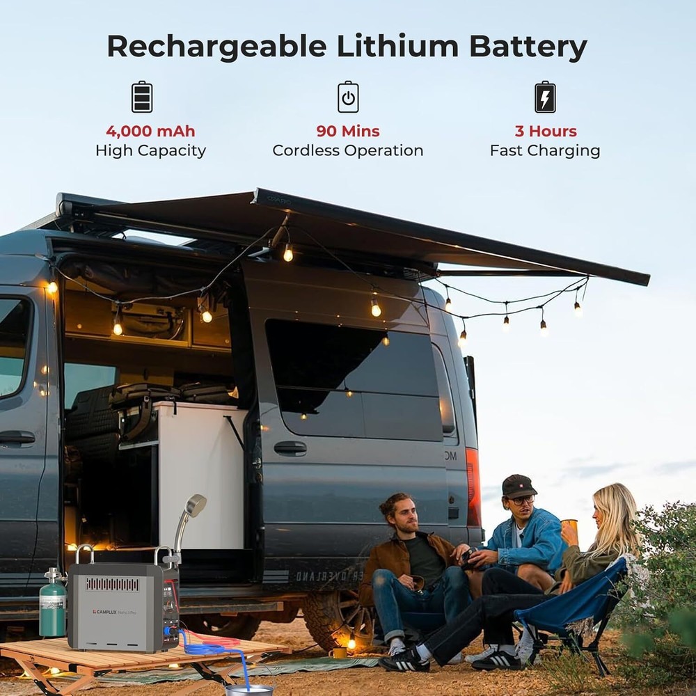 CAMPLUX Portable Gas Water Heater Instant Hot Water Off-grid Car Camping Shower