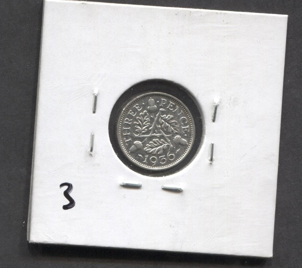 1936-Great Britian-3 Pense-Silver