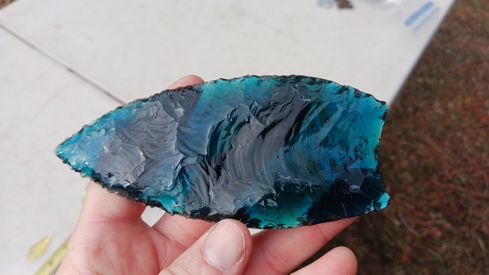 Four Flint Knapped Arrowheads. Mixed Type Glass points