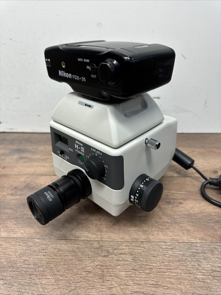 Nikon H-III Microscope Power Lens w/ FDX-35 Camera w/ Switch
