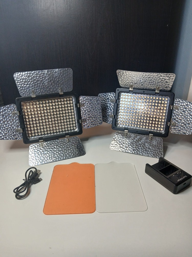 2 LED Light Panel VL-180B continuous Light with AC Input and Battery Charger