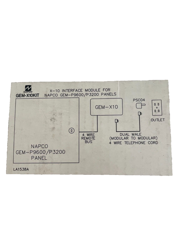 Napco GEM-X10KIT Interface Module for Security Systems. NEW IN OPEN BOX.