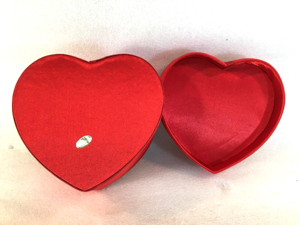 2 Heart Shaped Satin Gift Boxes Home Decorated