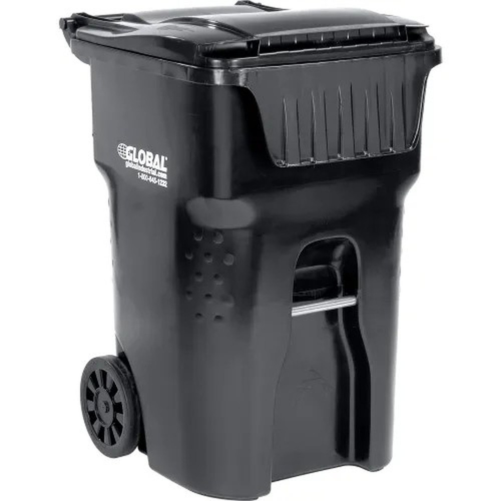 Global Industrial? Mobile Trash Container, 95 Gallon, Black