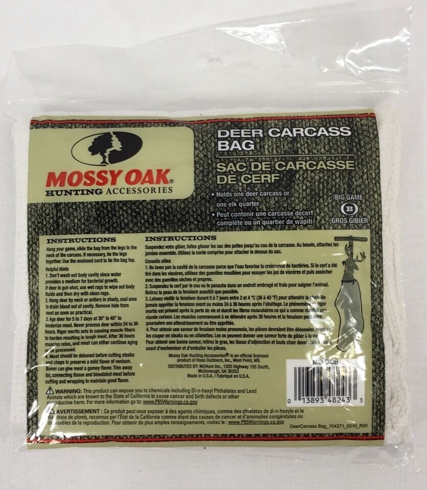 Mossy Oak Deer Carcass Bags--2 count