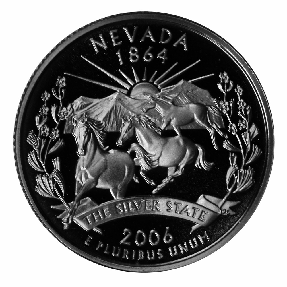 2006 S State Quarter Nevada Proof Single Gem Deep Cameo CN-Clad Coin