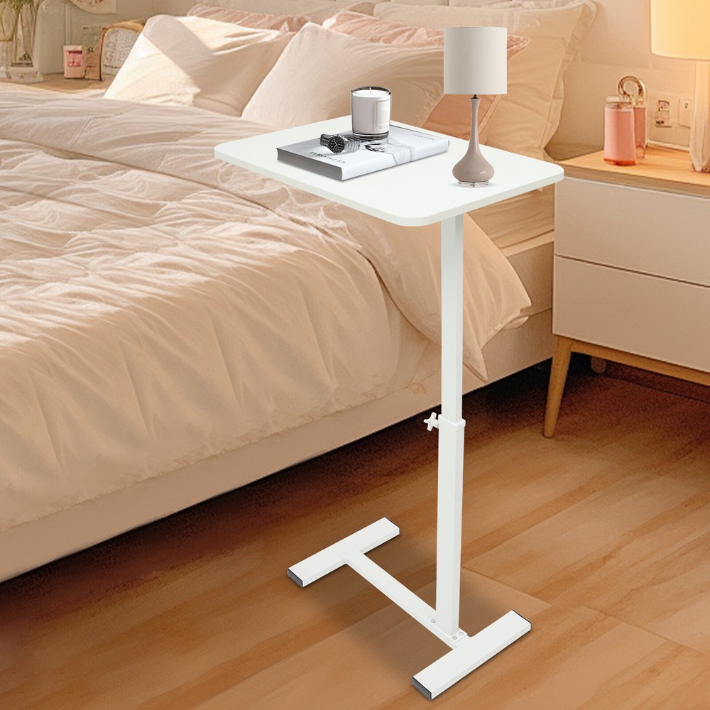 Bedside Table 24.8-40.55" Height Adjustable Sofa Side Table Rolling Laptop Table