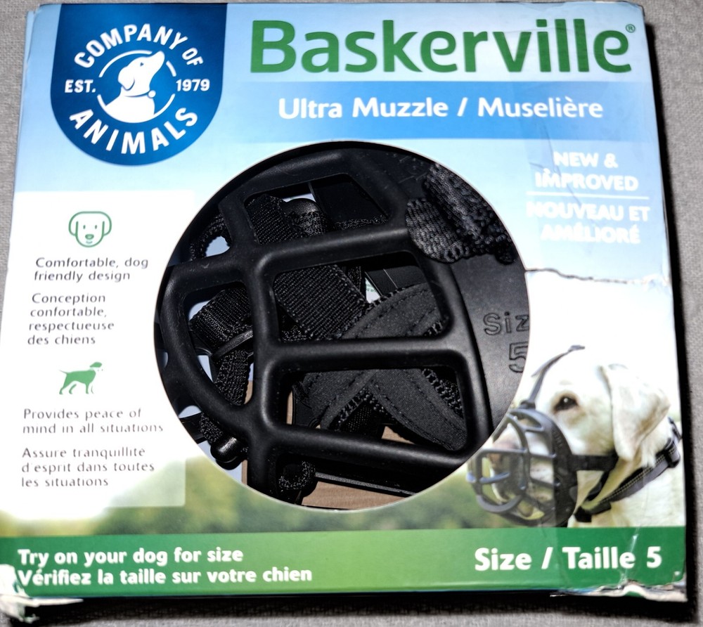 Four Large Dogs -Baskerville Ultra Muzzle For Dogs Size 5