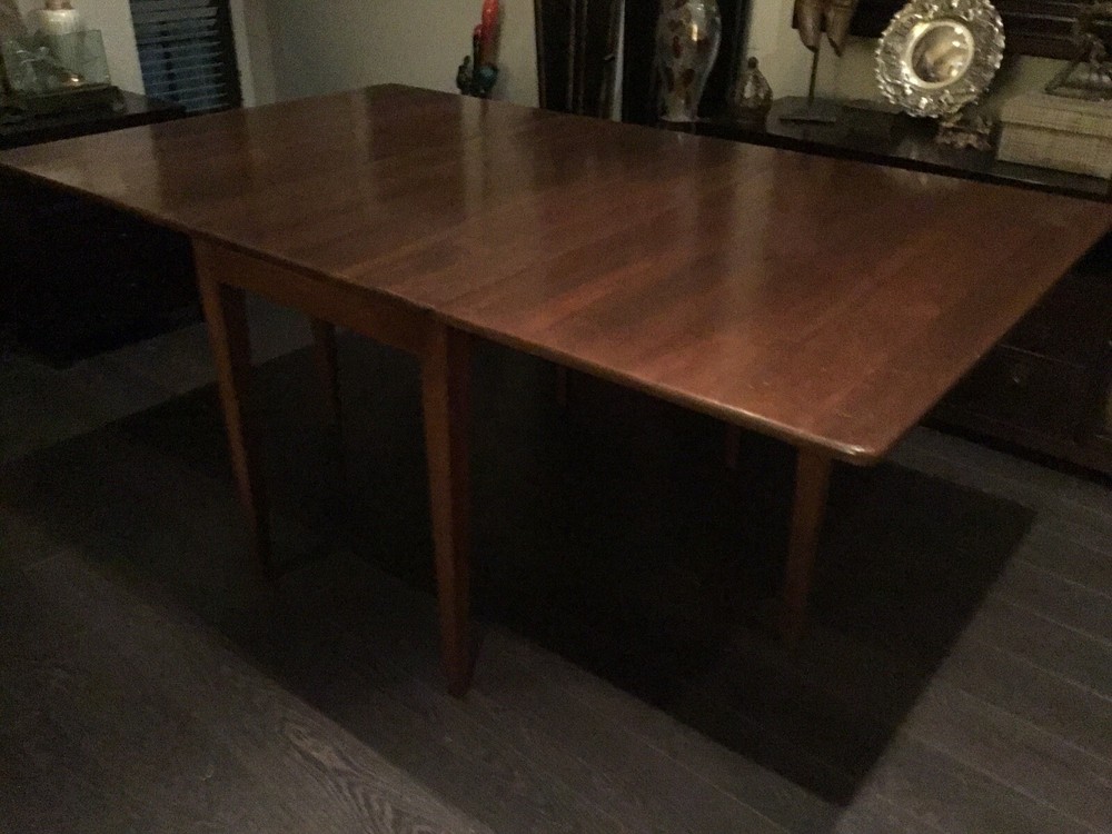 AUTHENTIC MCM KINDEL GRAND RAPIDS WALNUT DINNING FOLD DOWN TABLE / GATE LEGS