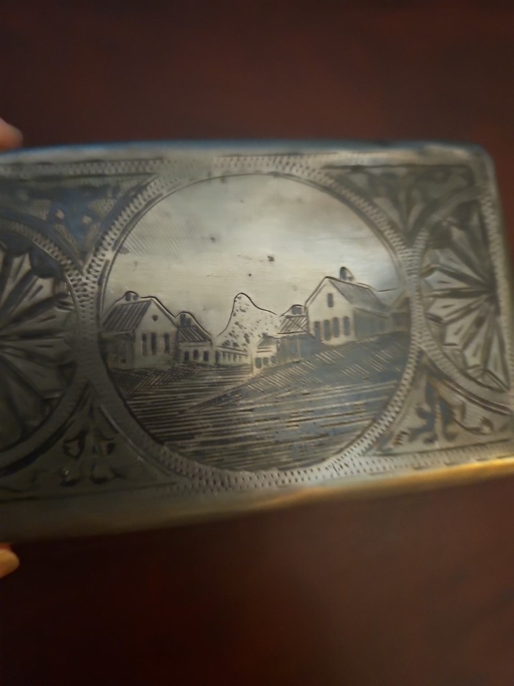 Antique Russian Sterling Silver Cigarette Case Sapiro