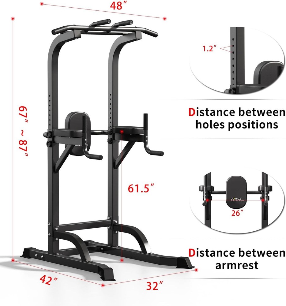 Power Tower Pull Up Bar and Dip Station, Multi-Function Home Gym
