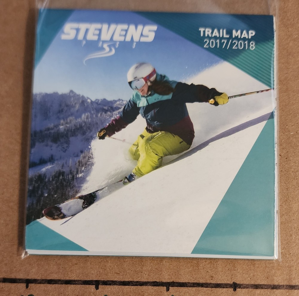 2017/18 STEVENS PASS SKI AREA TRAIL MAP.  WASHINGTON.  MINT
