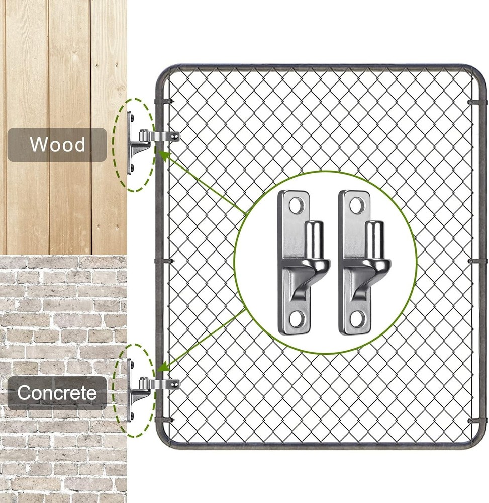Heavy Duty Stainless Steel Gate Hinges, 4 Pack - Maximum 600 lbs Load Capacity