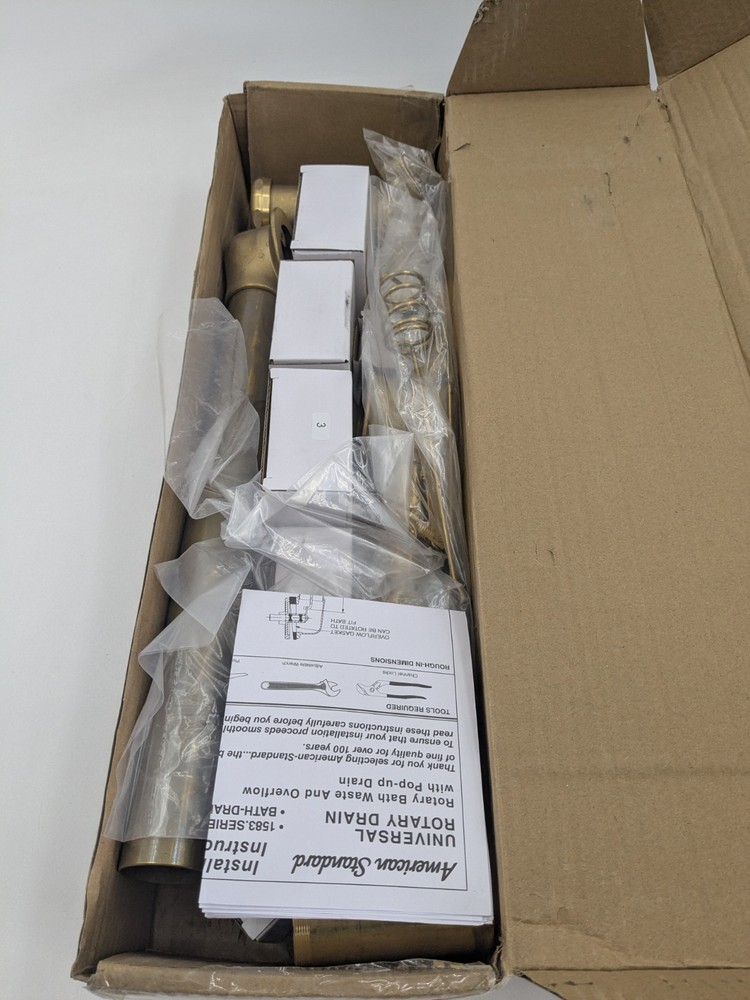 American Standard Universal Drain Minimum Depth: 14" Maximum Depth: 18-1/2"