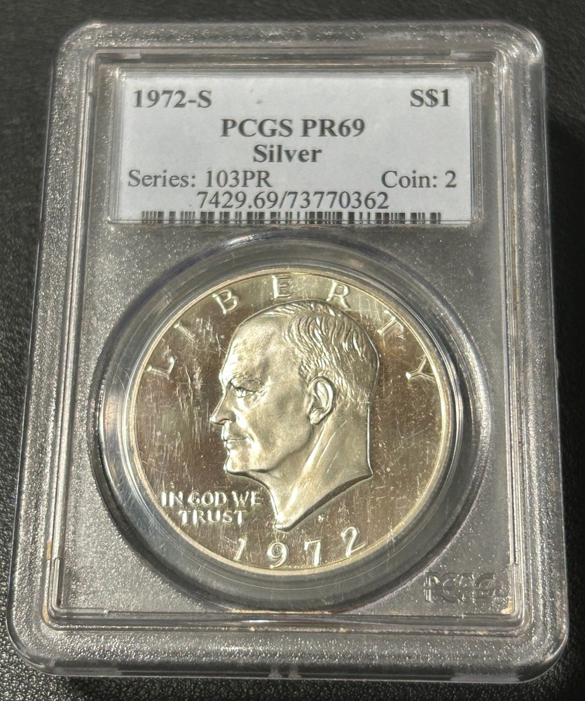 1972 S $1 Silver Ike Eisenhower Dollar Proof PCGS PR69