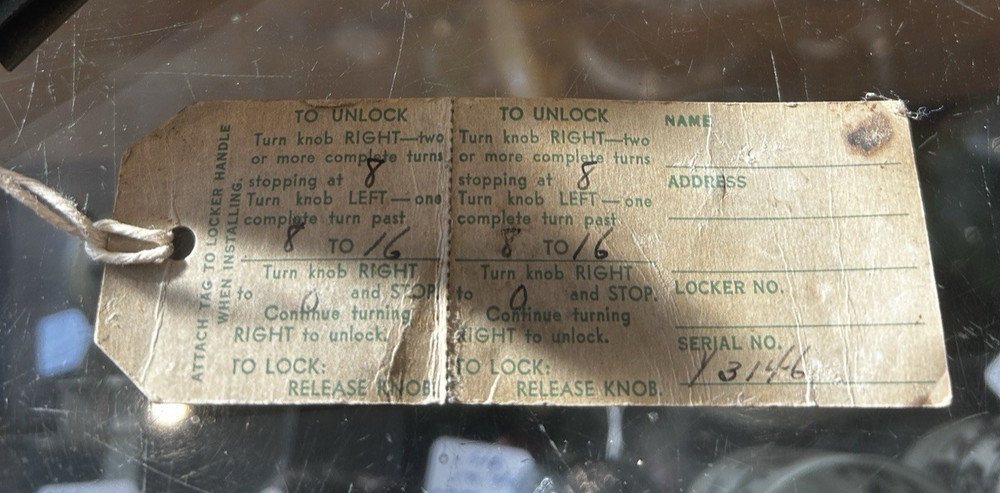 Vintage Yale & Towne MFG. Trunk Locker Lock With Tag/Combo NOS