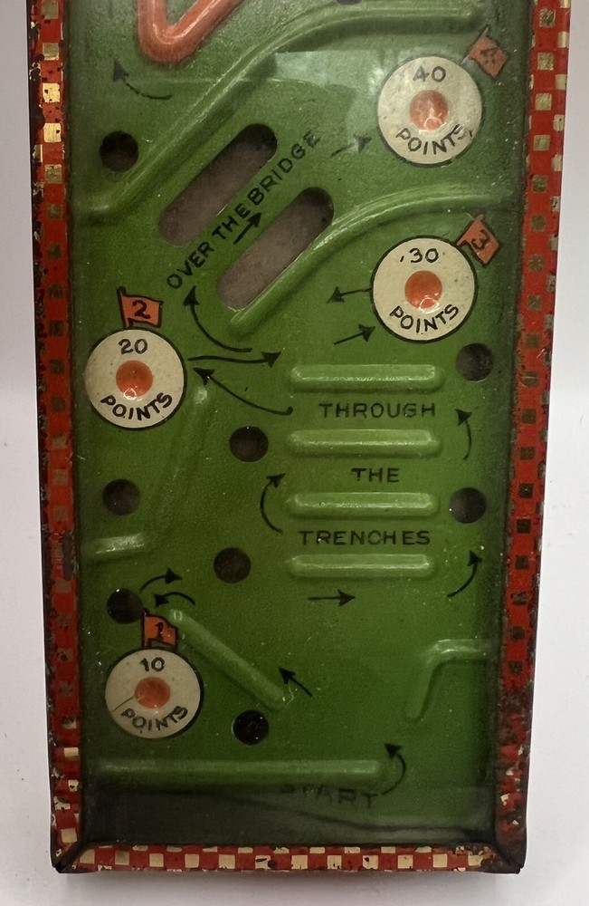 Vintage Tin Litho Miniature Handheld Golf Game - Rare! Inside VG, Case has Rust