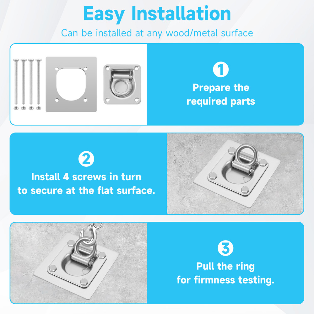 Down Tie Heavy gently Tie Down for Pull 6Pack Rings Load-Bearing Heavy-Duty Ring