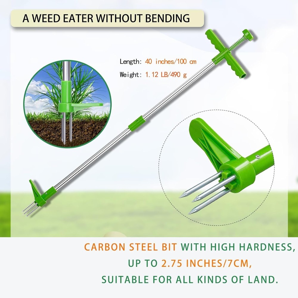 Weed Puller Stand Up Weed Tool with Handle Garden Outdoor Root Remover Killer