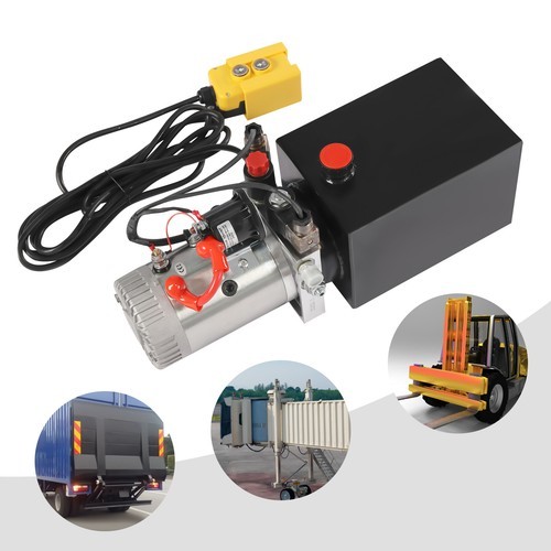 12V 8 Quart Double Acting Hydraulic Electric Pump Horizontal Remote Power Unit