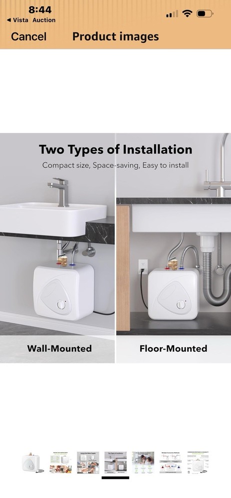 BN-LINK 2.7 Gallon Mini-Tank Water Heater, Under Sink Water Heater 120V 1440W