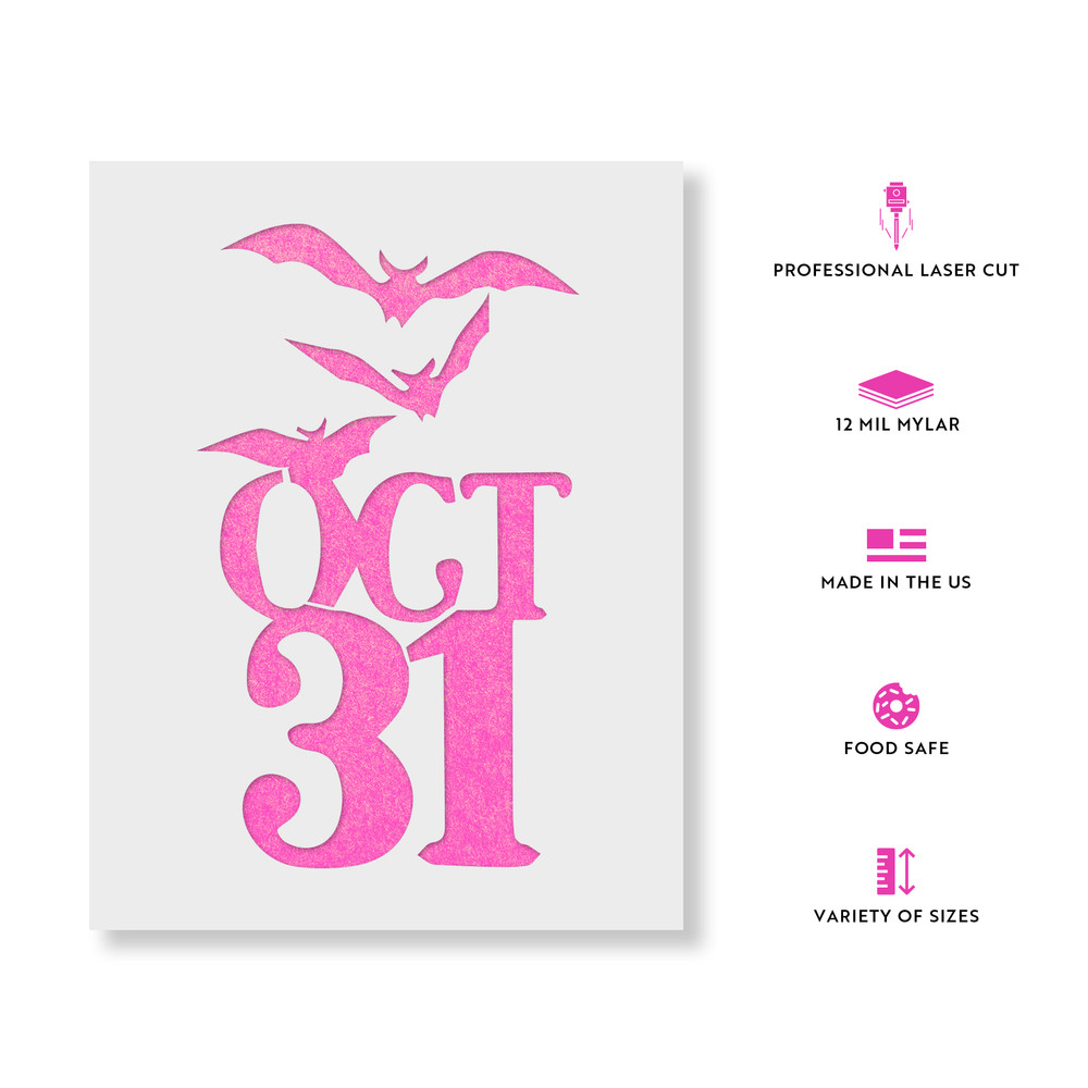 Bats Halloween Stencil - Durable & Reusable Mylar Stencils
