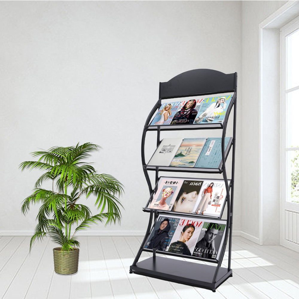 Book Shelf Rack Multi-layer Storage Display Floor Rack Newspaper Comic Display