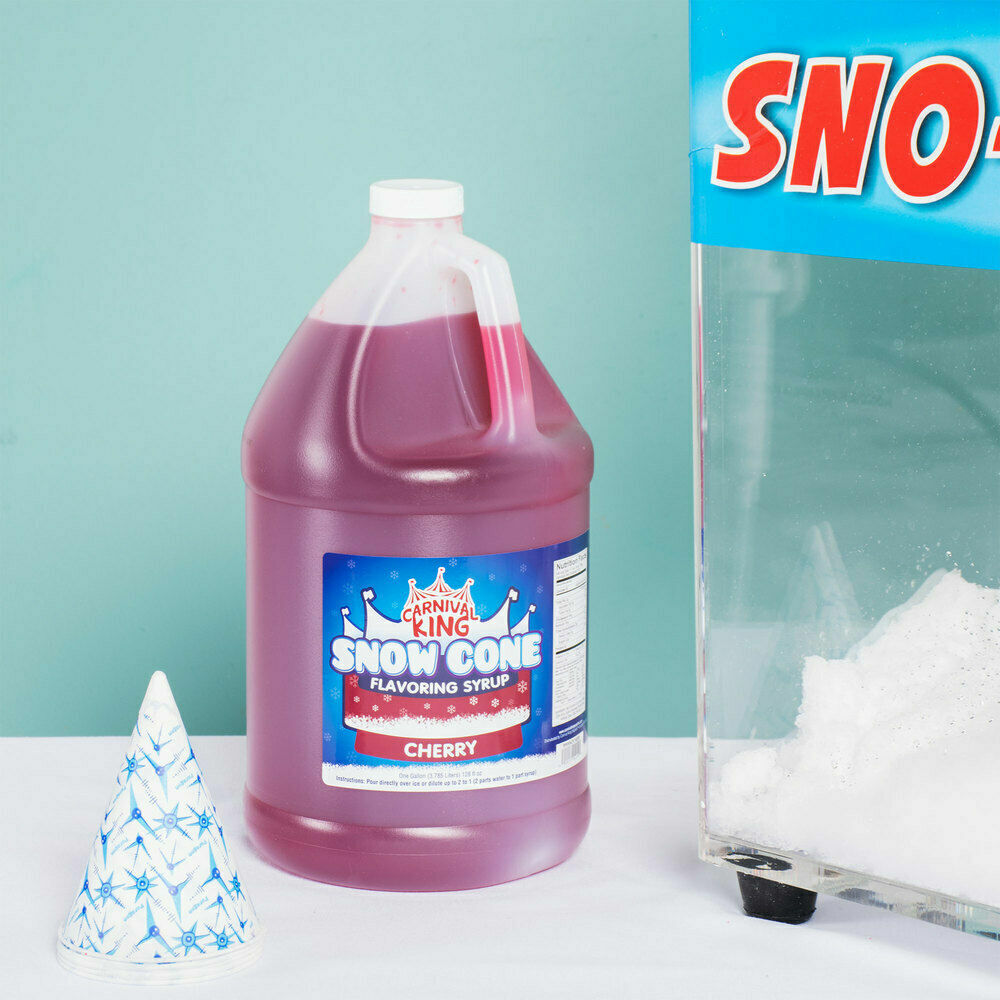 8 GALLON CASE Blue Raspberry Cherry Red Snow Cone Crushed Ice Machine Syrup