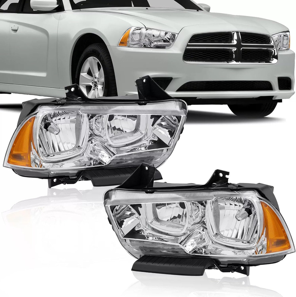 Headlight Assembly Compatible for 2011 2012 2013 2014 Dodge Charger Front Lamp C
