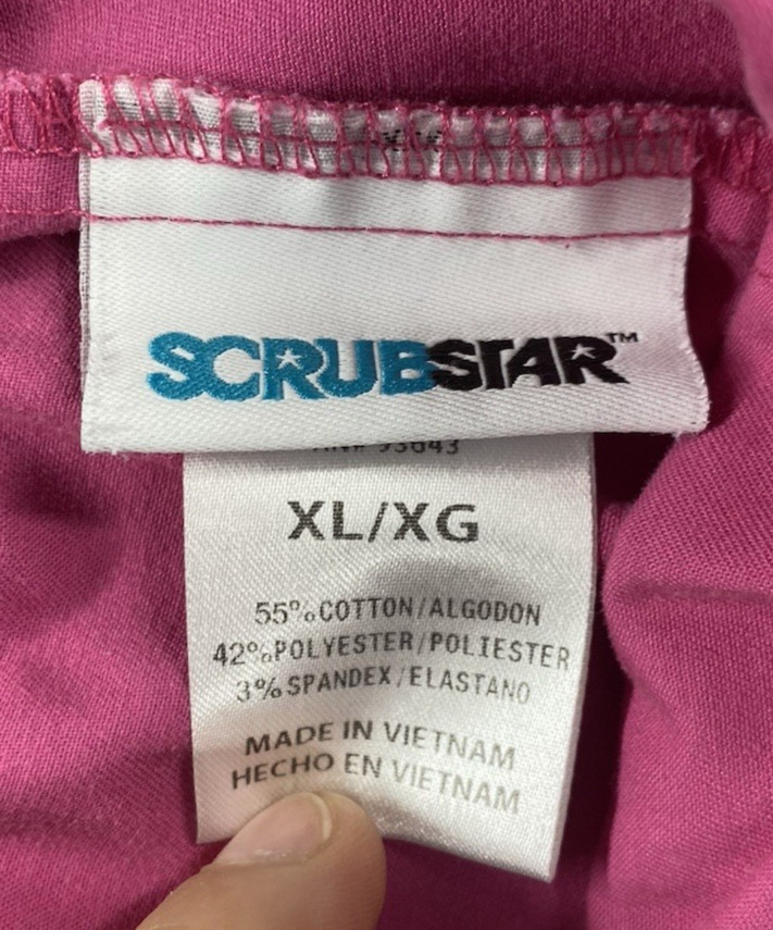 XL Pink Scrub Star Scrub Bottom