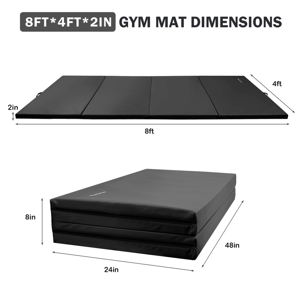 2" Thick Gymnastics Mats for Tumbling, Midnight