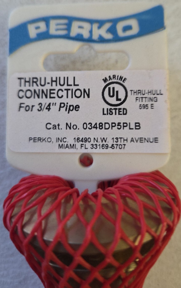 * GENUINE Perko Boat Thru Hull Fitting 0348DP5PLB Bronze 3/4 Inch Extra Long-NEW