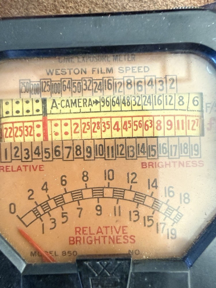 Weston Cine Exposure Meter Model 850 Art Deco Light Meter UNTESTED