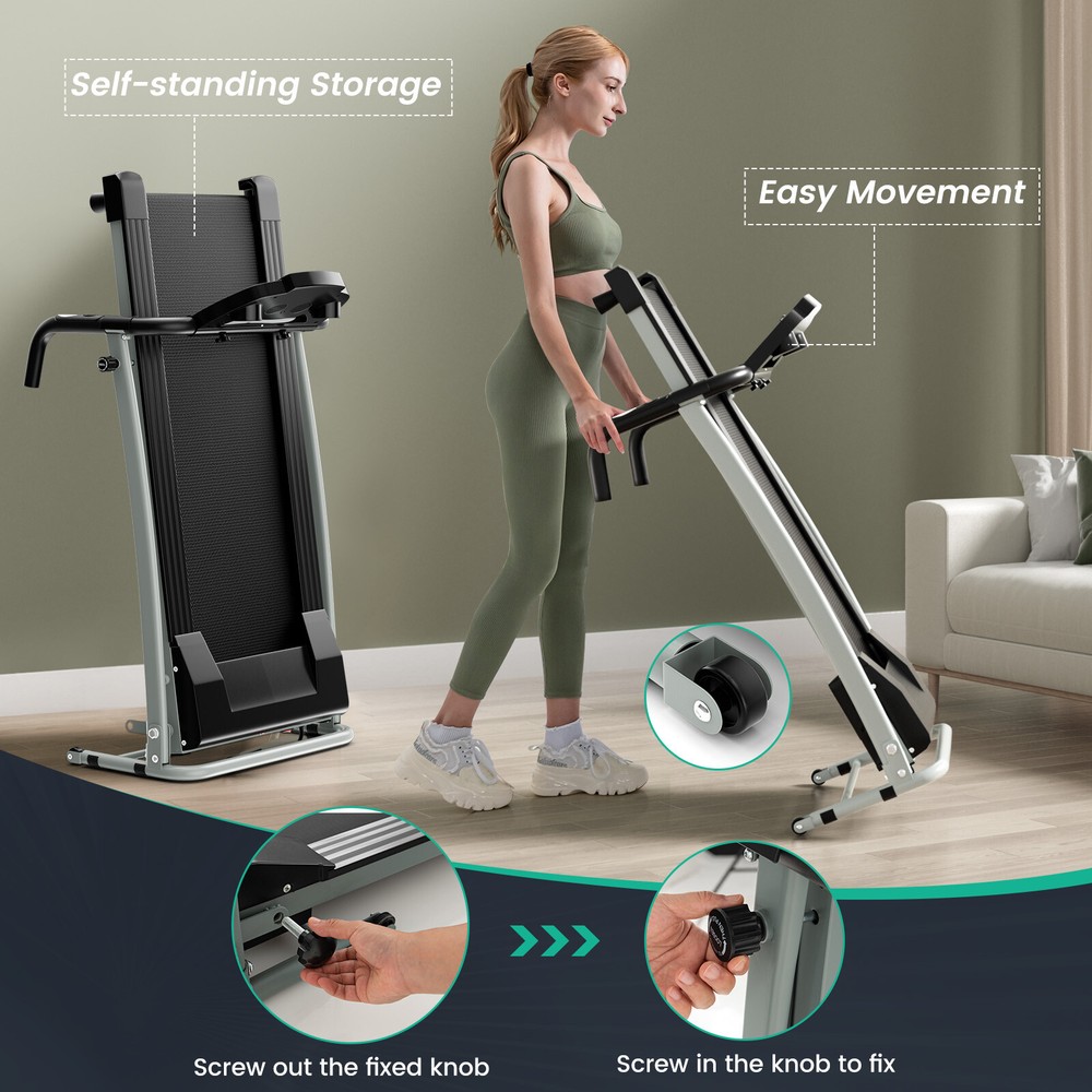 800W Foldable Treadmill Electric Motorized Power Indoor Workout Running Machine
