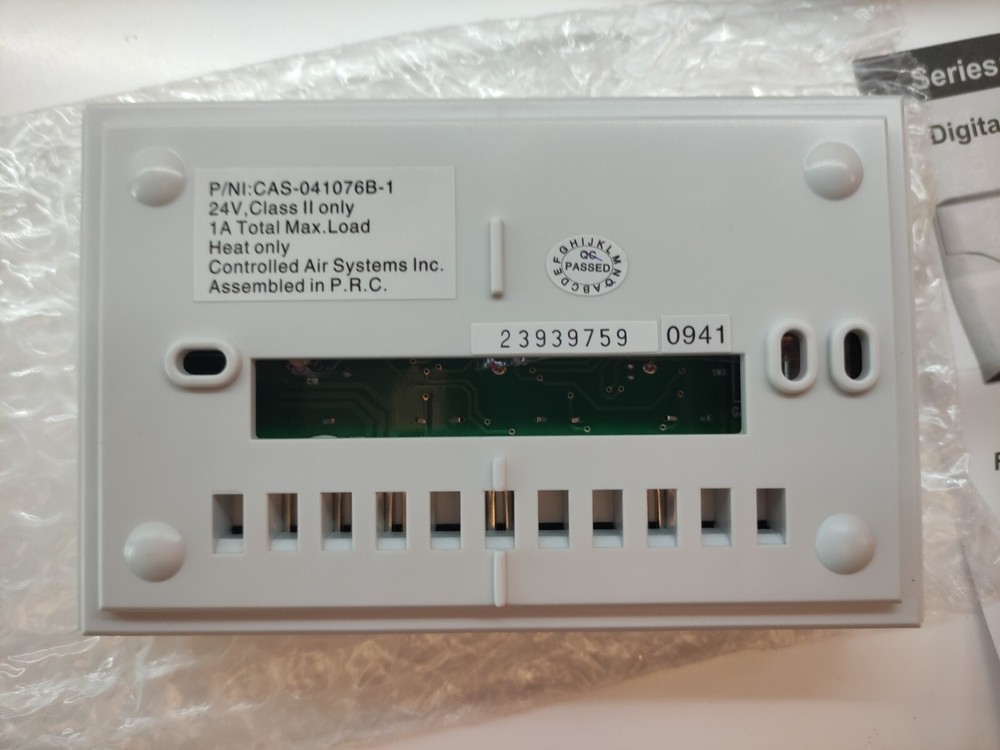 non programmable thermostat T20-B3D11, Single Stage Application Only